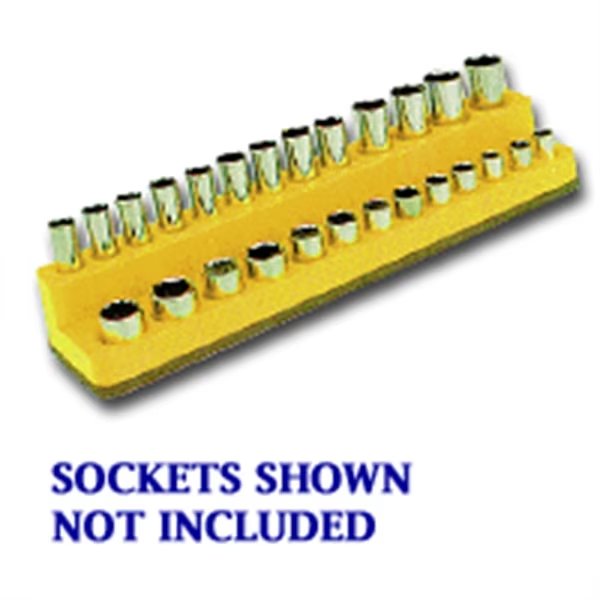 1/4 in. Drive Magnetic 4-14 mm Socket Holder, Yellow, Mechanics Time Saver, Mfr#: 723